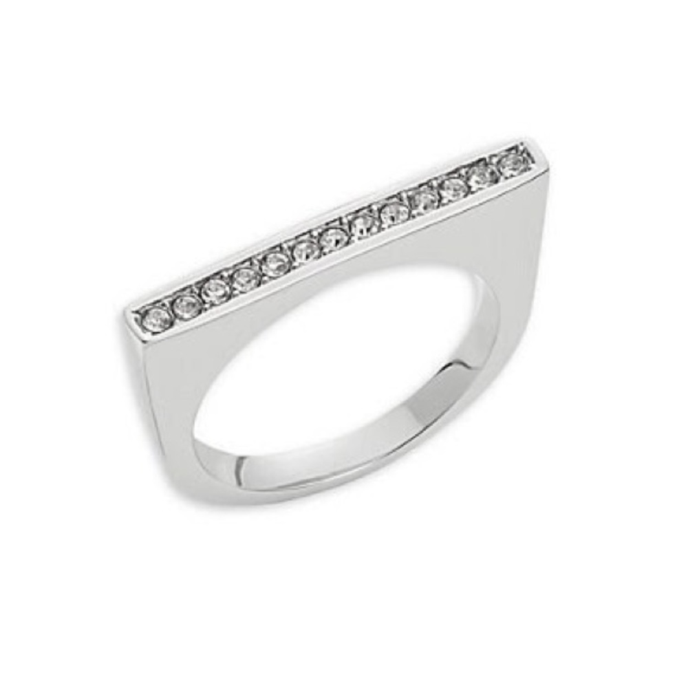 Silver pave ring